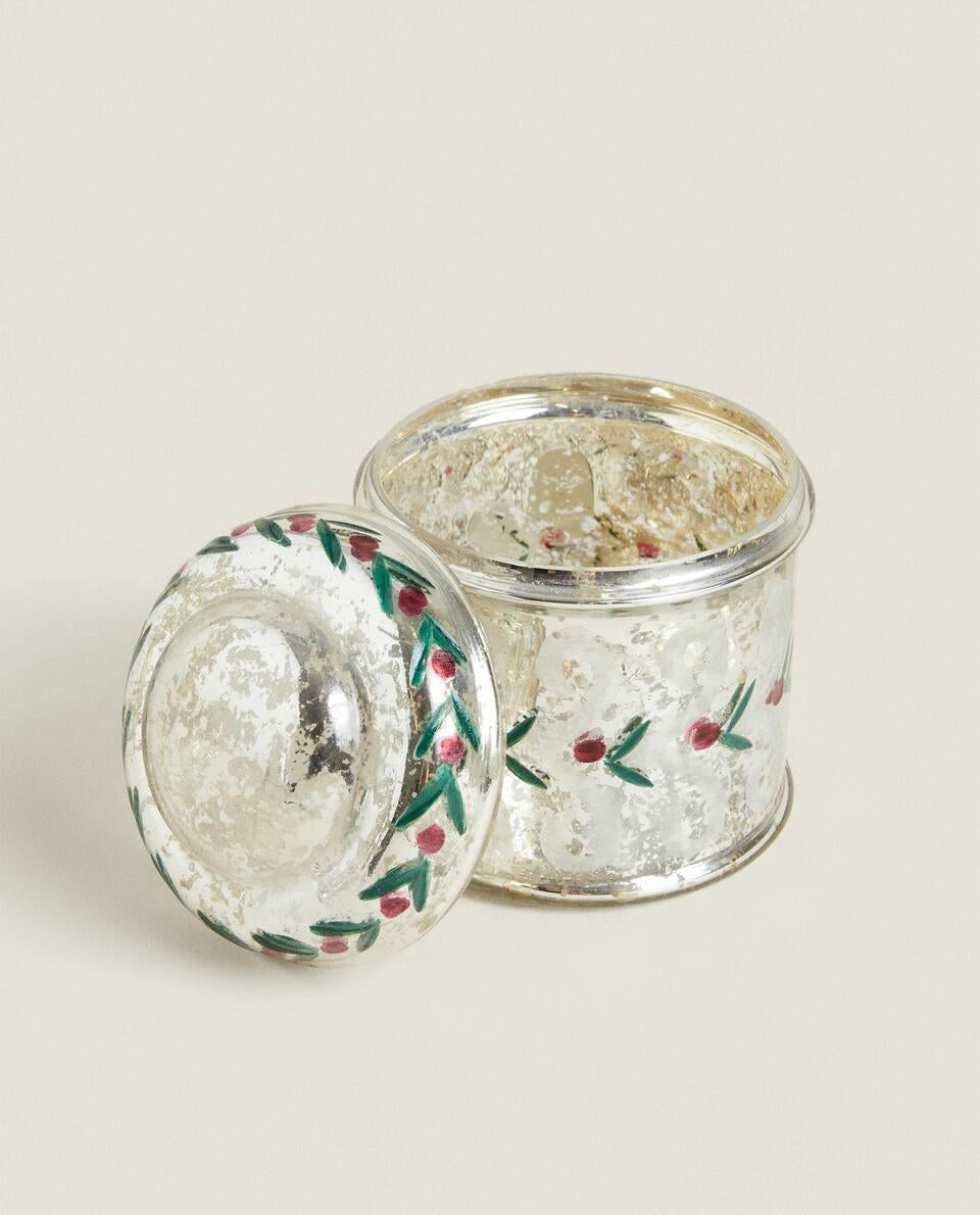 CHRISTMAS MERCURISED GLASS BOX