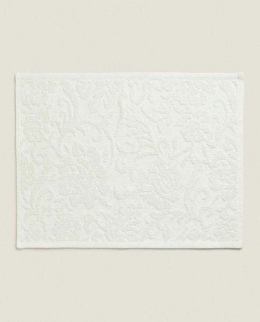 FLORAL JACQUARD BATH MAT