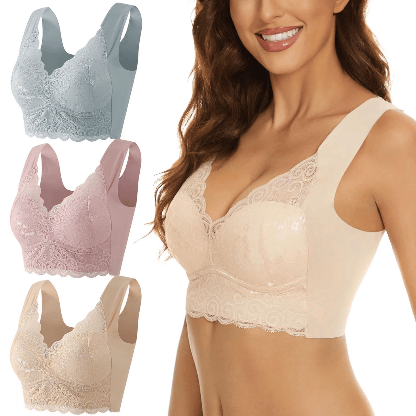 š„Last Day Buy 1 Get 2 Freeš-Seamless Bra Wireless Push Up Lace Bra