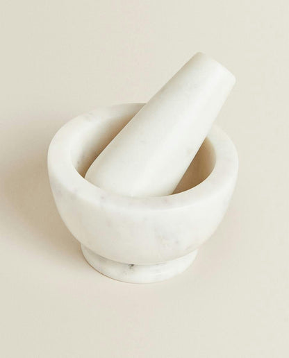 MARBLE PESTLE AND MORTAR