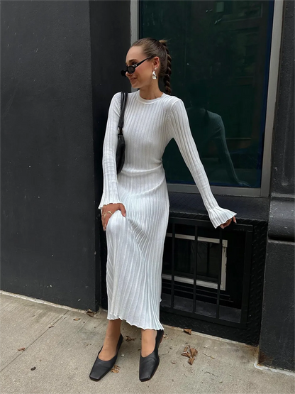 Fall New Sleeved Knit Midi Dress (Buy 2 Free Shipping)