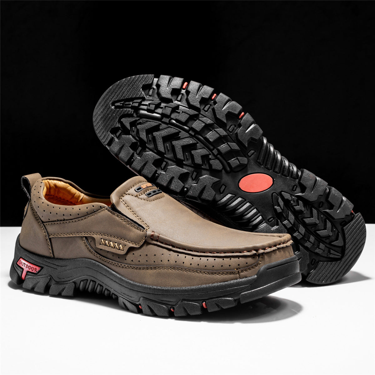 Men's Non-slip Walking Leather Lightweight Breathable Casual Loafers