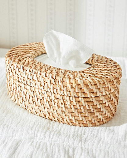 RATTAN BABY WIPE HOLDER