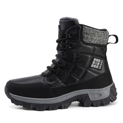 (⏰Limited Time Discount 49% off)Men's Thick Warm Snow Boots Wide Toe Anti-skid Fur Lined Leather Boots Waterproof Winter Hiking Boots