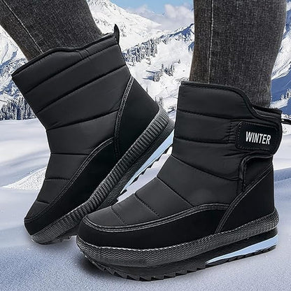 (Limited Time Sale 70%off)Men's Thick Warm Orthopedic Support Wide Toe Snow Boots Non-slip Waterproof Anti-skid Fur Lined Winter Boots