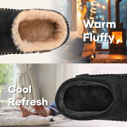 🔥🚀 Hot Sale! Limited Stock!🚀 👟Men's Daily Non-Slip Warm Plush Wide Toe Slip-On Loafers Slippers