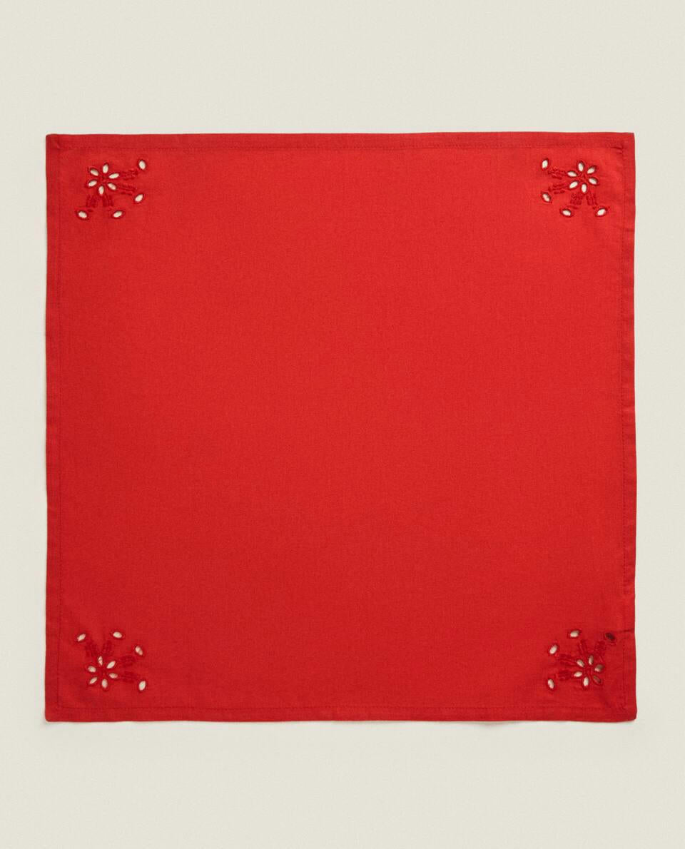 PACK OF EMBROIDERED COTTON CHRISTMAS NAPKINS (PACK OF 2)