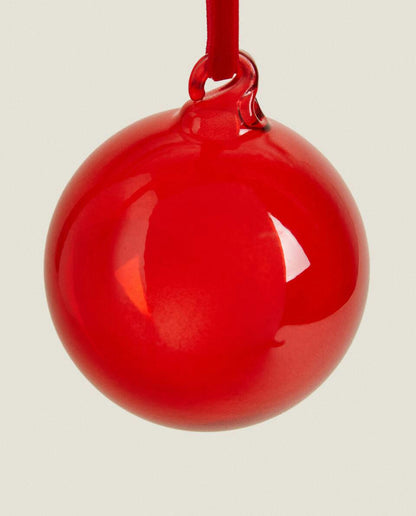 CHRISTMAS PLAIN GLASS BAUBLE DECORATION