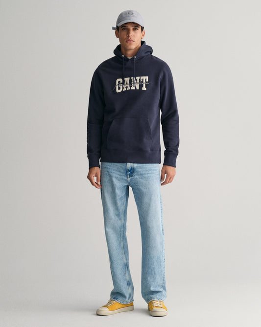 Men's Arch Script Hoodie - EVENING BLUE