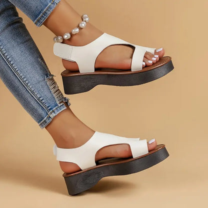 🔥LAST DAY PROMOTION 50% OFF - WOMEN'S LEATHER PLATFORM WEDGE ORTHOPEDIC SANDALS