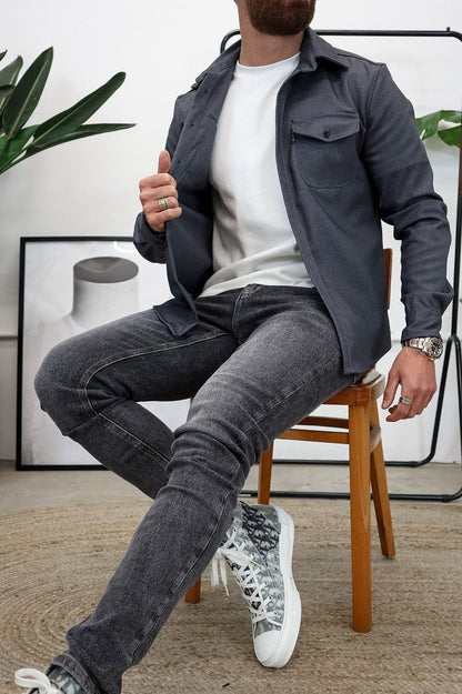 Men's Button Down Shirt Jacket (Buy 2 Free Shipping)