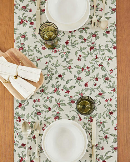 CHRISTMAS HOLLY TABLE RUNNER