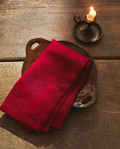 PACK OF CHRISTMAS FLORAL JACQUARD NAPKINS (PACK OF 2)