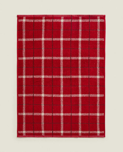 CHRISTMAS TARTAN COTTON TEA TOWEL