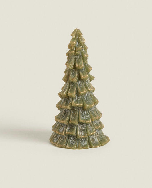 GLITTER CHRISTMAS FIR TREE CANDLE