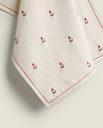 CHRISTMAS GNOME COTTON TEA TOWEL