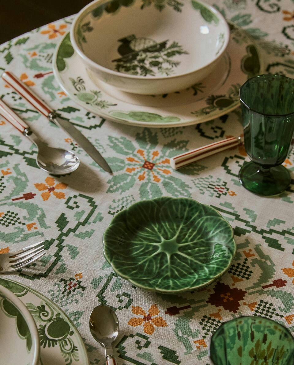 CABBAGE LEAF EARTHENWARE SIDE PLATE