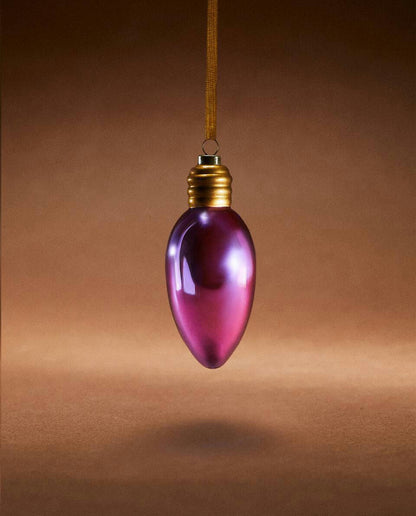 GLASS LIGHT BULB CHRISTMAS DECORATION