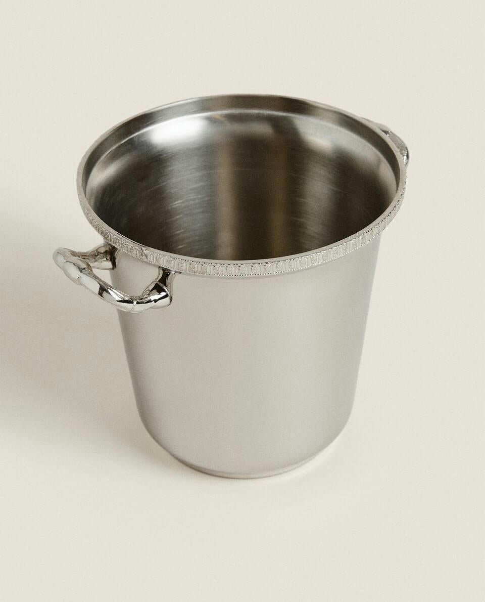 STEEL ICE BUCKET WITH HANDLES