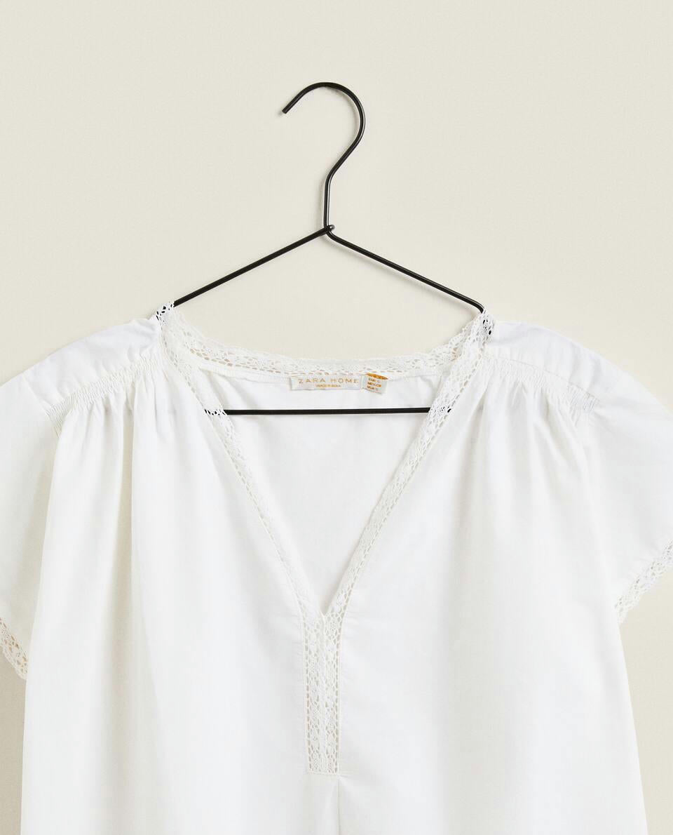 COTTON POPLIN NIGHTDRESS