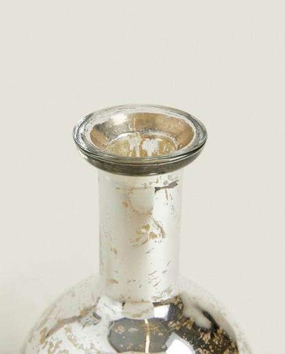 CHRISTMAS MERCURISED GLASS VASE