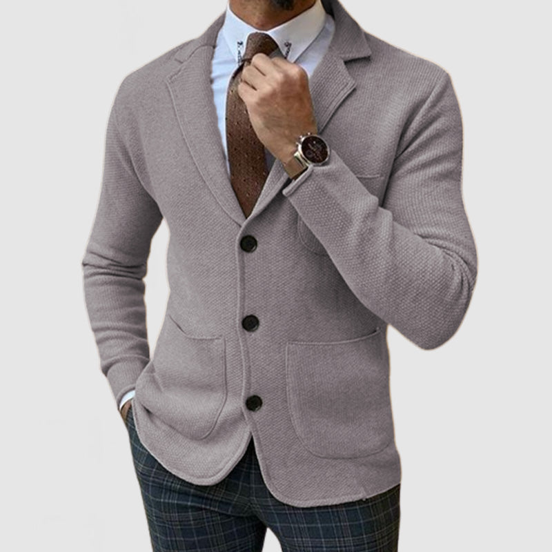 CLEARANCE SALE Men's Elegant Lapel Long Sleeve Knit Jacket