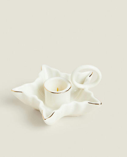 CHRISTMAS STAR CANDLEHOLDER WITH RIM