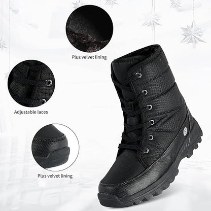 (Limited Time 70% Discount Event) Men's 2024 Winter New Ankle Support Wide Toe Snow Boots Orthopedic Arch Support Warm Anti-puncture Waterproof Non-slip Hiking Boots