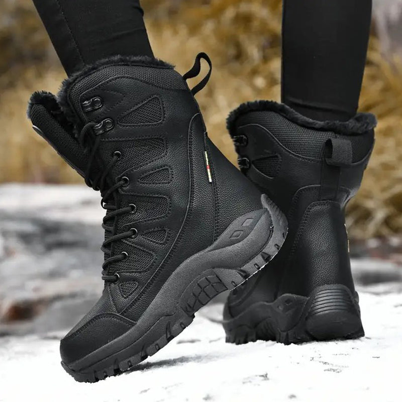 Dallader Men's Comfortable Waterproof Warm Fleece Snow Boots