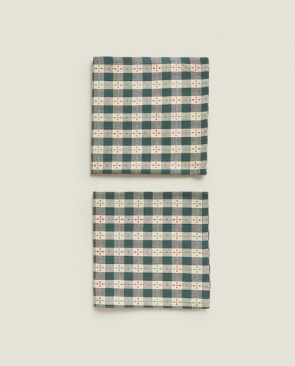 PACK OF CHECK CHRISTMAS NAPKINS (PACK OF 2)