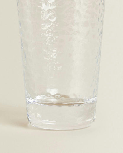 RAISED-DESIGN GLASS SOFT DRINK TUMBLER