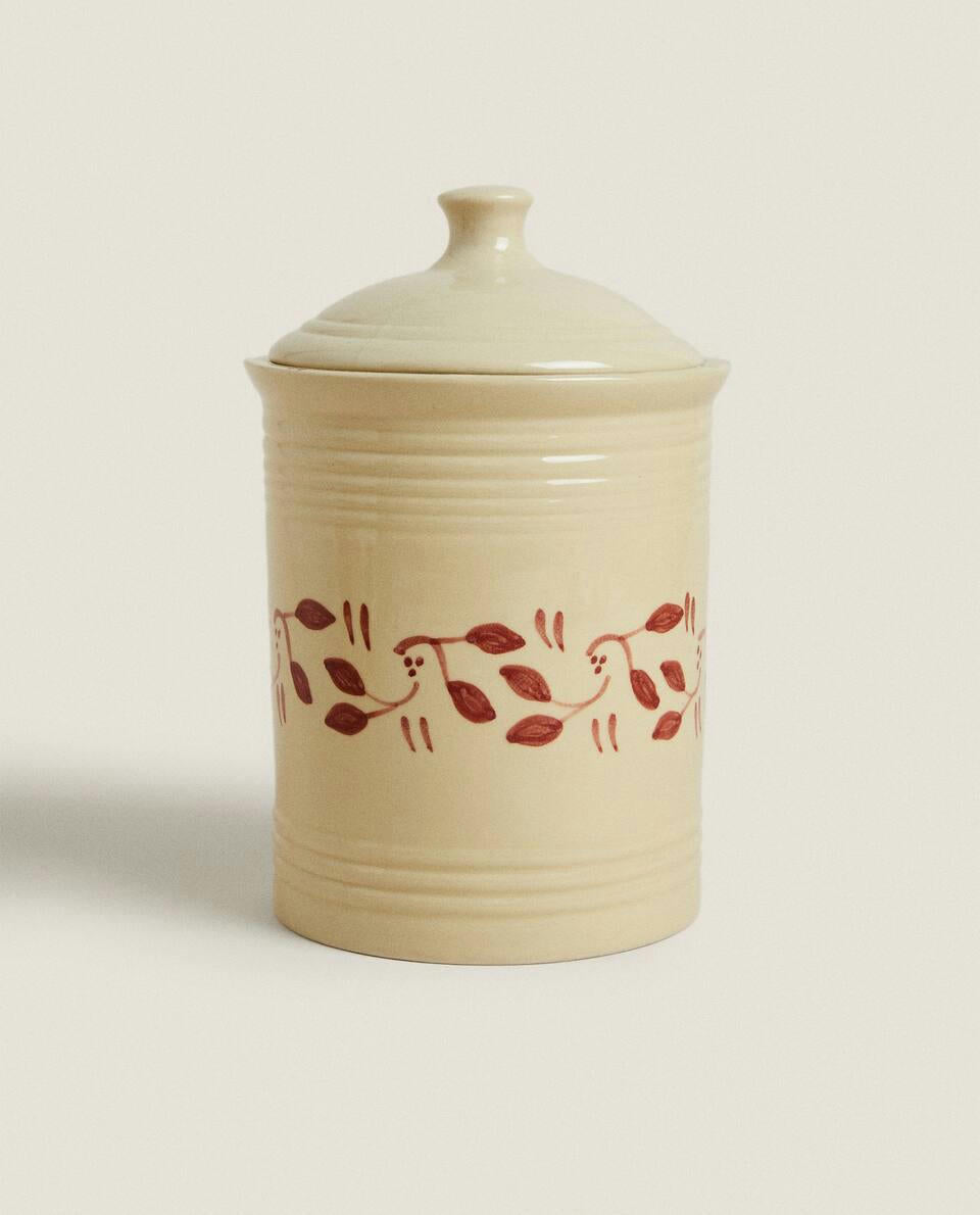 PAINTED CERAMIC CHRISTMAS JAR