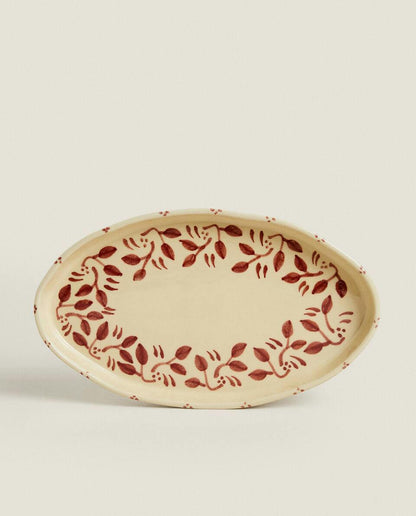 PAINTED CERAMIC CHRISTMAS TRAY