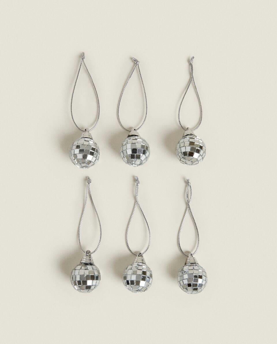 PACK OF CHRISTMAS DISCO BALL DECORATIONS (PACK OF 6)