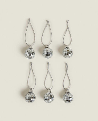 PACK OF CHRISTMAS DISCO BALL DECORATIONS (PACK OF 6)