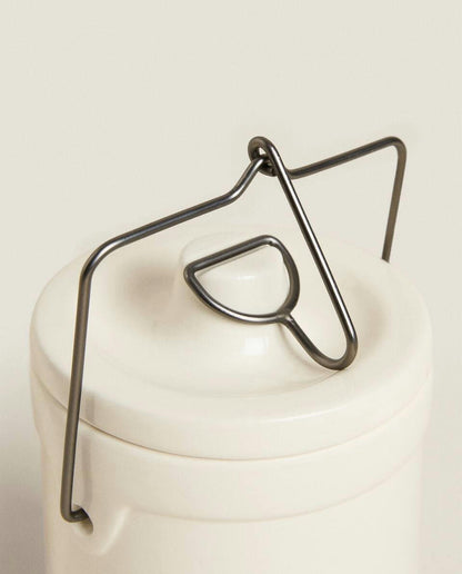 STONEWARE CYLINDRICAL JAR