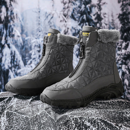 (Limited Time 70% Discount Event) Men's 2024 Winter New Wide Toe Ankle Support Orthopedic Arch Support Snow Boots Warm Waterproof Non-slip Anti-puncture Hiking Boots