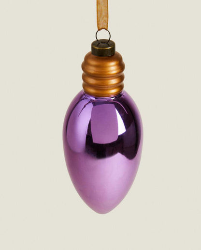 GLASS LIGHT BULB CHRISTMAS DECORATION