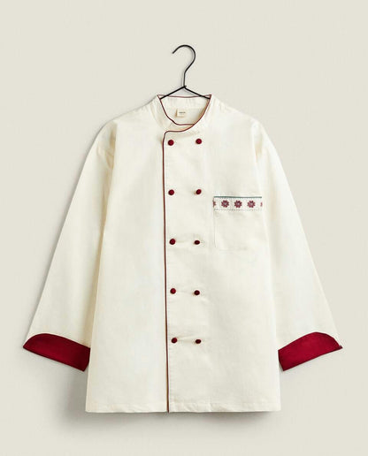 ADULT CHRISTMAS COTTON AND LINEN CHEF JACKET
