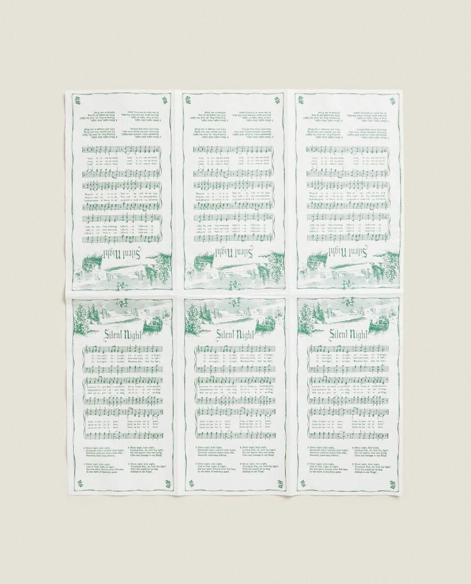 PACK OF PAPER NAPKINS WITH CHRISTMAS CAROLS (PACK OF 30)