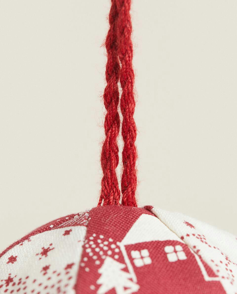 PACK OF CHRISTMAS PATCHWORK BAUBLE DECORATIONS (PACK OF 2)