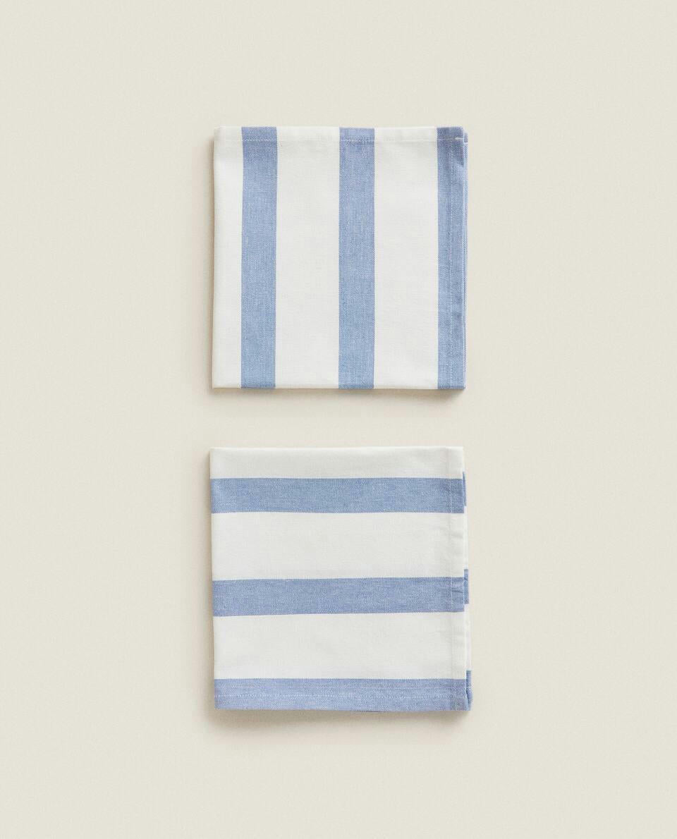 STRIPED COTTON NAPKINS (SET OF 2)
