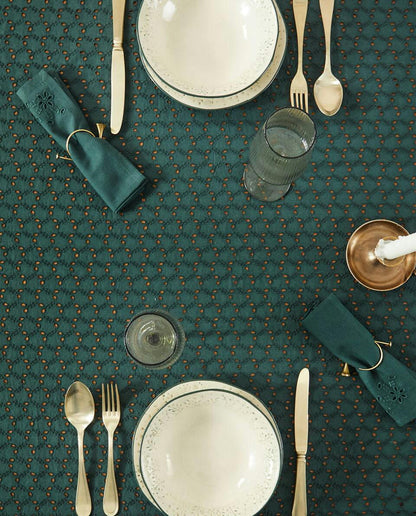 EMBROIDERED COTTON CHRISTMAS TABLECLOTH