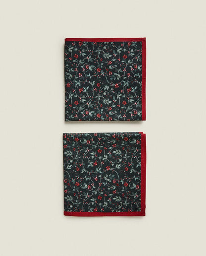 PACK OF COTTON CHRISTMAS VINE NAPKINS (PACK OF 2)