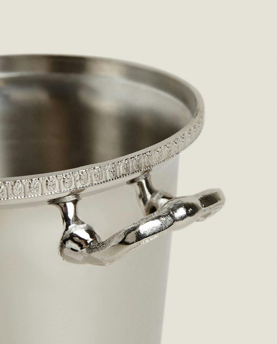 STEEL ICE BUCKET WITH HANDLES