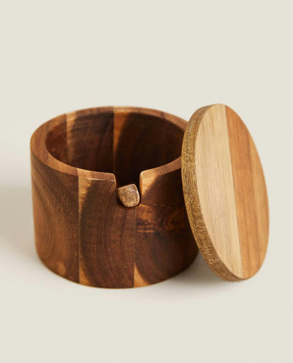 WOODEN SUGAR BOWL