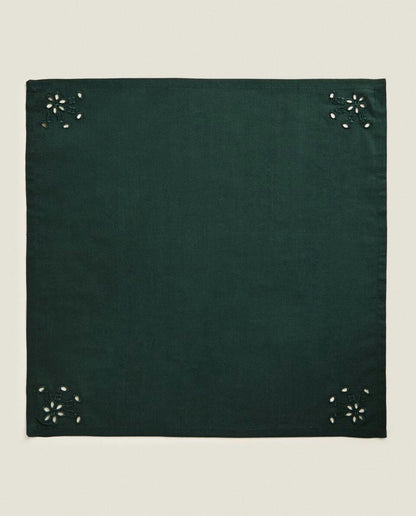 PACK OF EMBROIDERED COTTON CHRISTMAS NAPKINS (PACK OF 2)