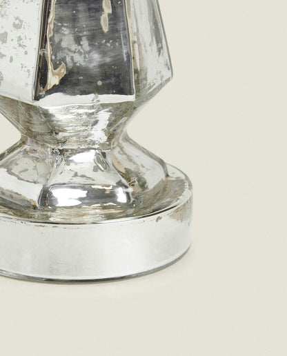 GEOMETRIC GLASS CHRISTMAS CANDLESTICK