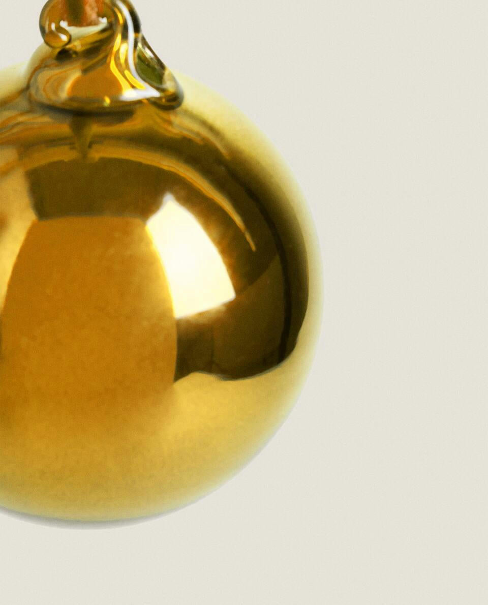 SPARKLY GLASS CHRISTMAS BAUBLE DECORATION