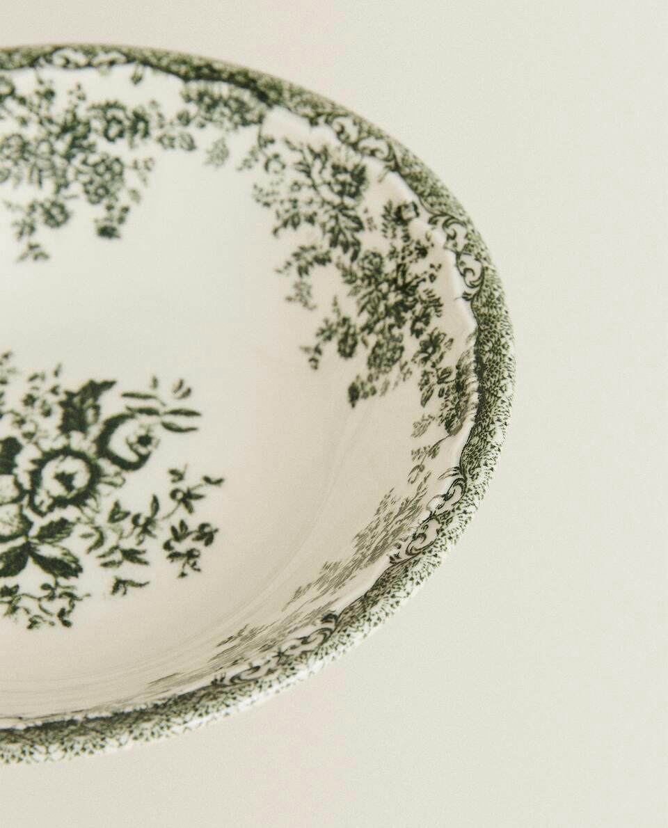 FLORAL EARTHENWARE BOWL